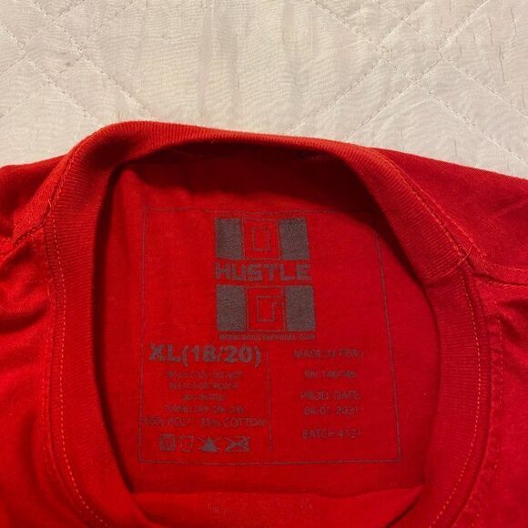 Hustle long sleeve red T shirt XL - Picture 4 of 4